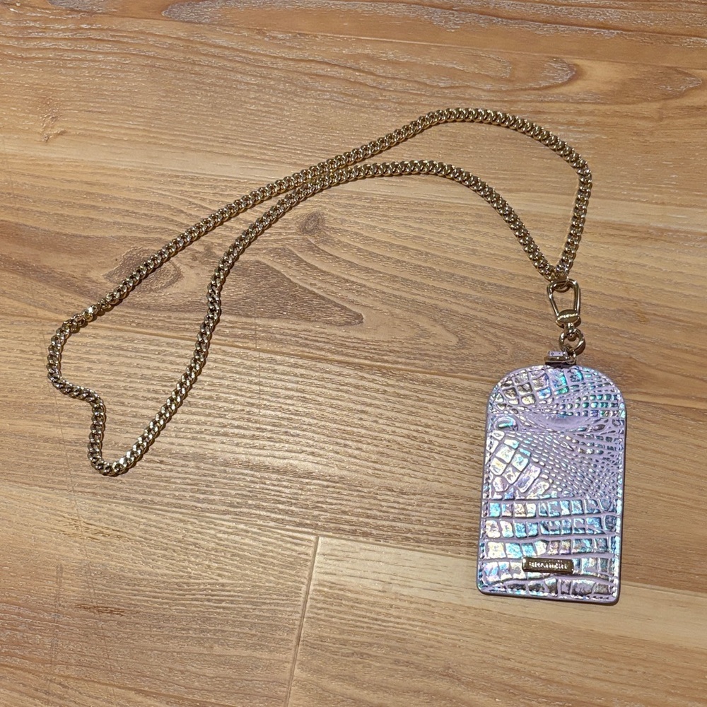 Brahmin Iridescent Phone Case with Gold Chain